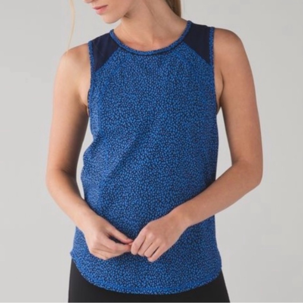 Lululemon Sculpt Tank in Miss Mosaic Hero Blue